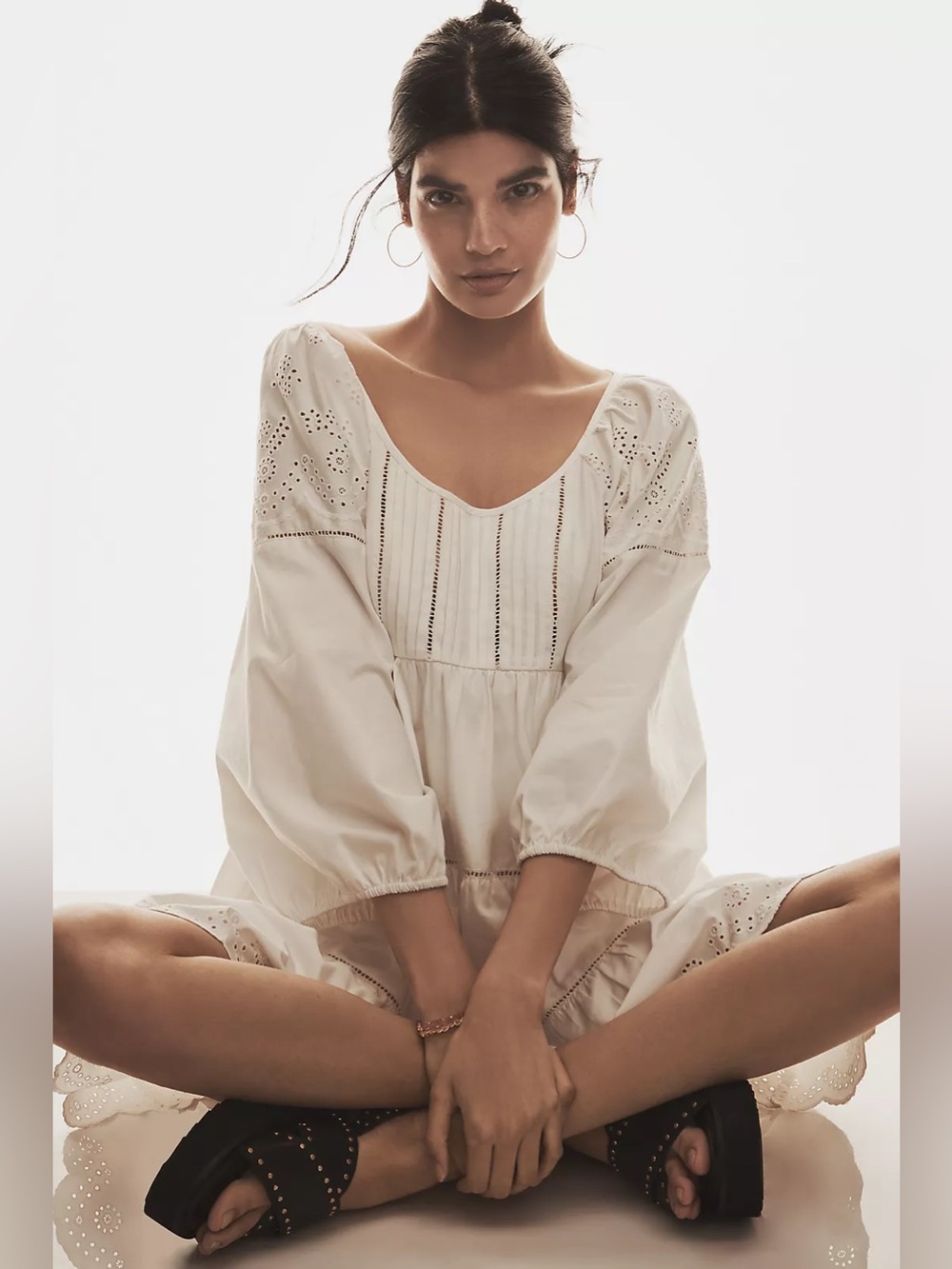 Anthropologie White Eyelet Lace Romper XL - Picture 10 of 10
